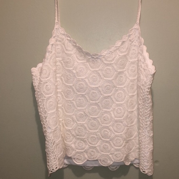 SOLD 💌 Vintage Knit Boho White Tank Top Size XL - Picture 4 of 7